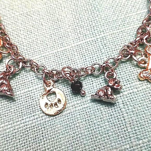 Bracelet charm dog Crystal silver gold plate New - Picture 2 of 4